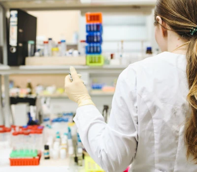 Student in a laboratory