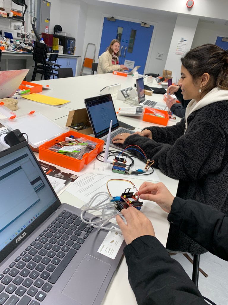 students in a lab classroom